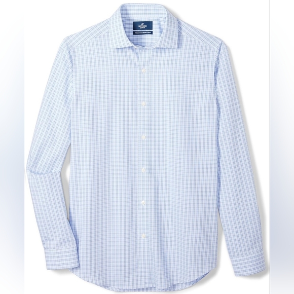 Buttoned Down Men's Tailored Fit Spread Collar Pattern Dress Shirt - Picture 5 of 7